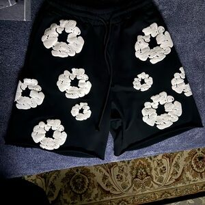 Men's Black and White Athletic Shorts